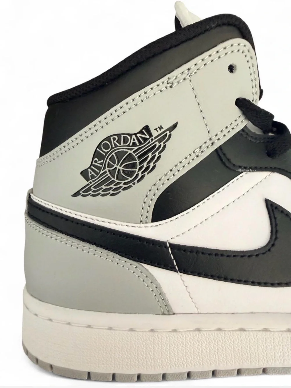 Nike Air Jordan 1 Mid Barons — Black, White & Light Grey Men’s Sneaker